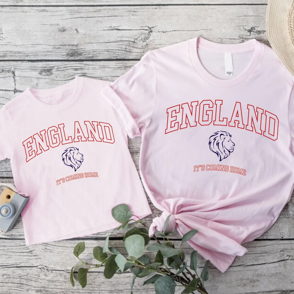 England It's Coming Home Matching Pink White T-shirts pregnancy clothes clearance