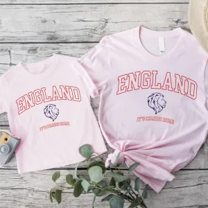 England It's Coming Home Matching Pink White T-shirts pregnancy clothes clearance
