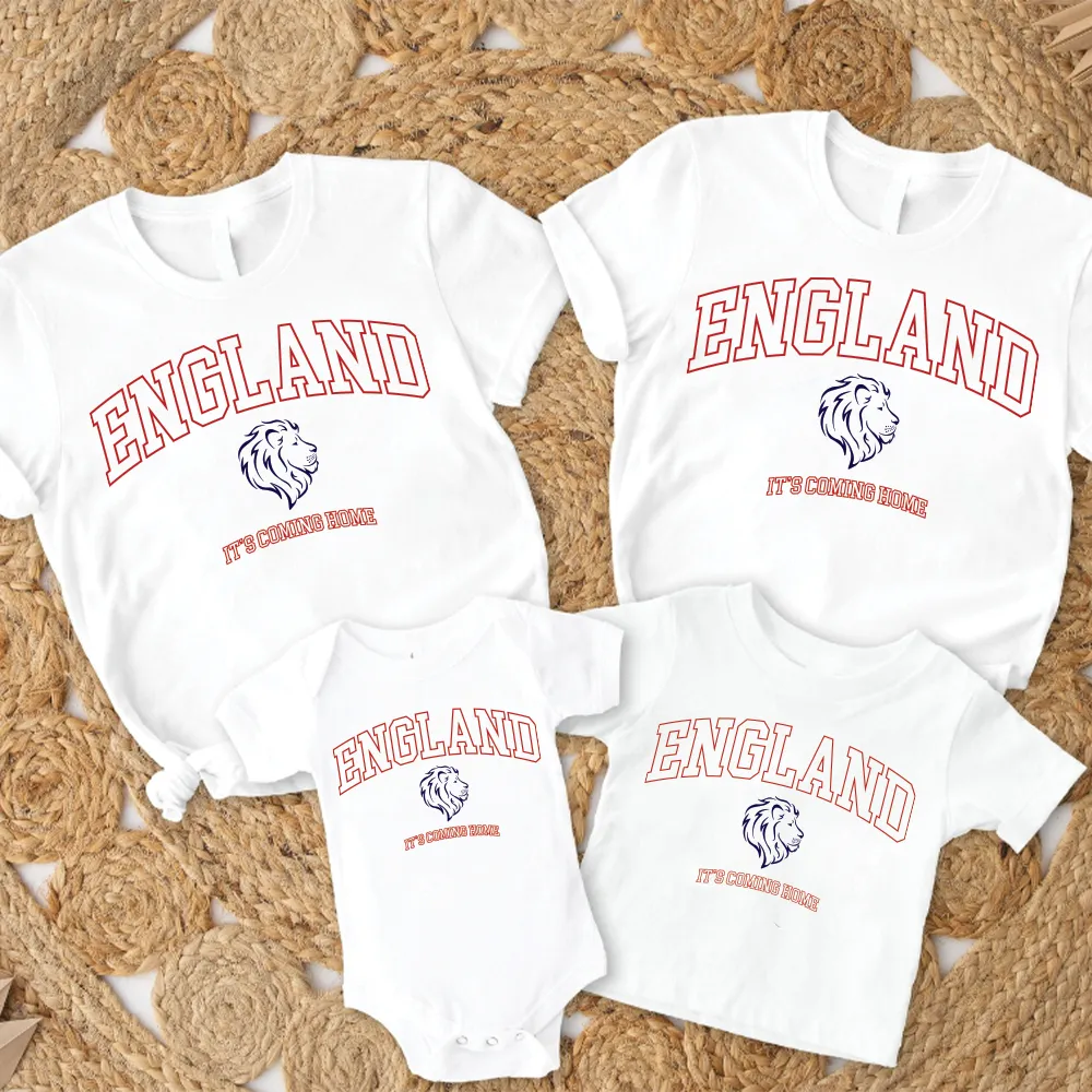 England It's Coming Home Whole Family Matching White T-shirts & Baby Vest fathers day sale outfits