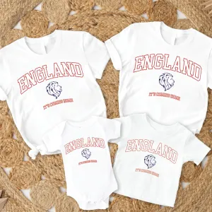 England It's Coming Home Whole Family Matching White T-shirts & Baby Vest fathers day sale outfits