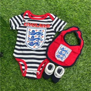 England Official Navy Striped 3 Piece Baby Set 90 daddy outfits clearance