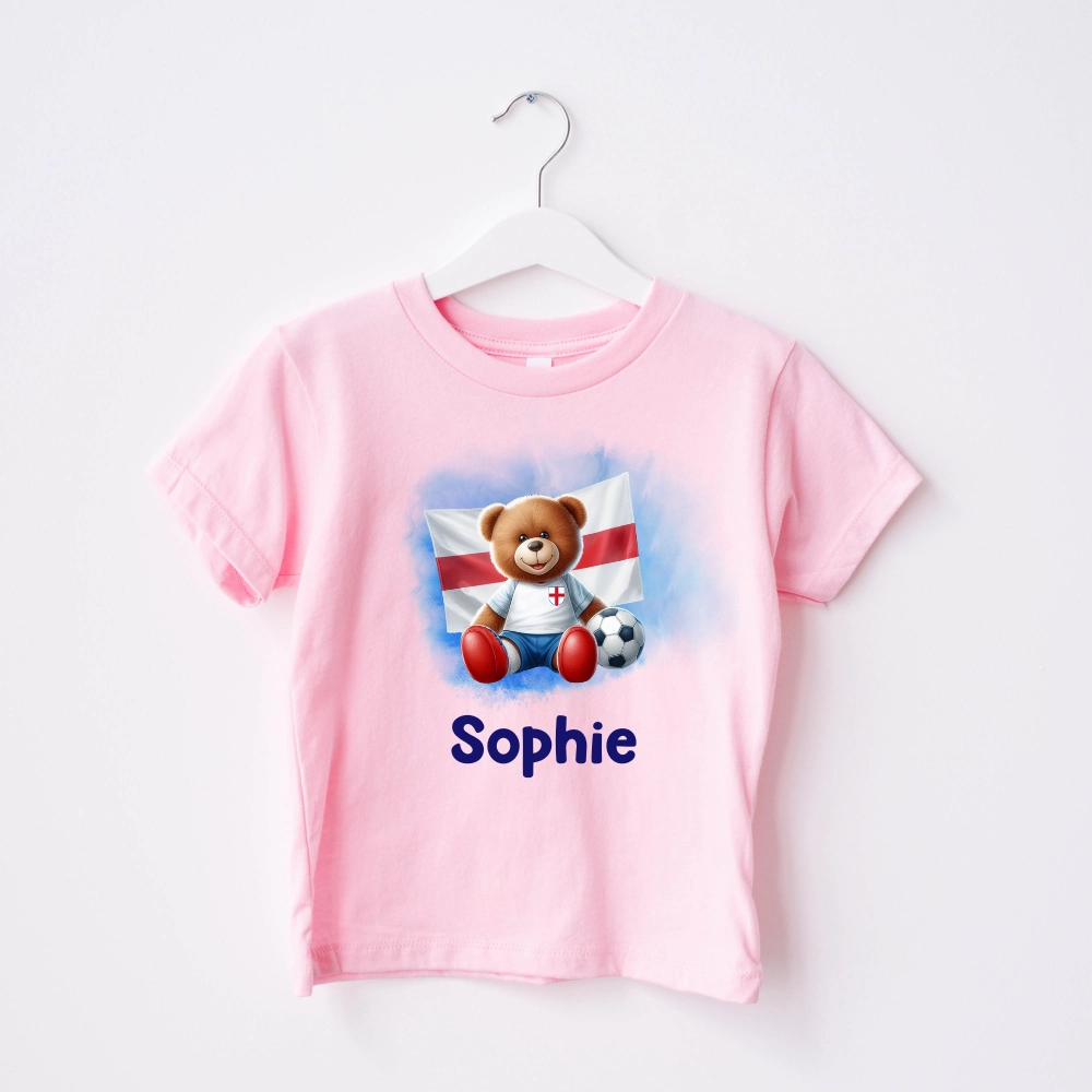 England Bear Personalised Kids T-Shirt