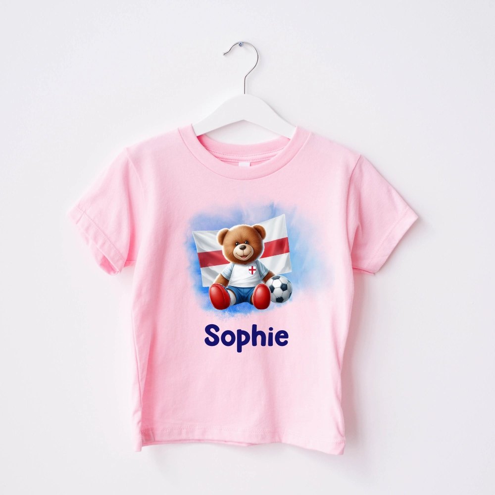 England Bear Personalised Kids T-Shirt