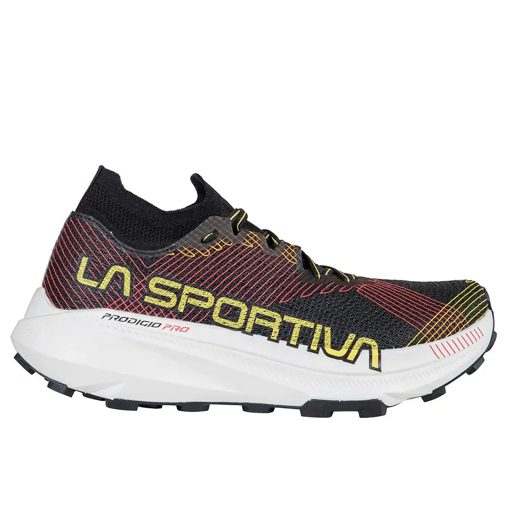 Buy 2025 Official La Sportiva Prodigio Pro Mens Trail Running Shoe - Black/Yellow , reasonable price and best service for you.
