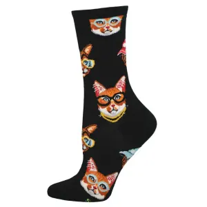 Authentic Enjoy 'One Cool Cat' Women's printed socks For Cheap Sale,Hot Seller , up to 82% off, it is a best choice for shopping.