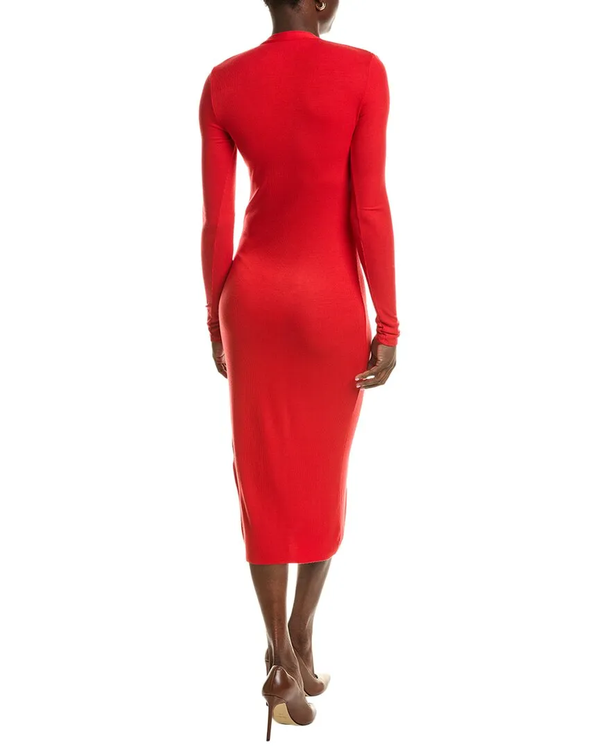 Enza Costa Ribbed Silk-Blend Midi Cardigan Dress