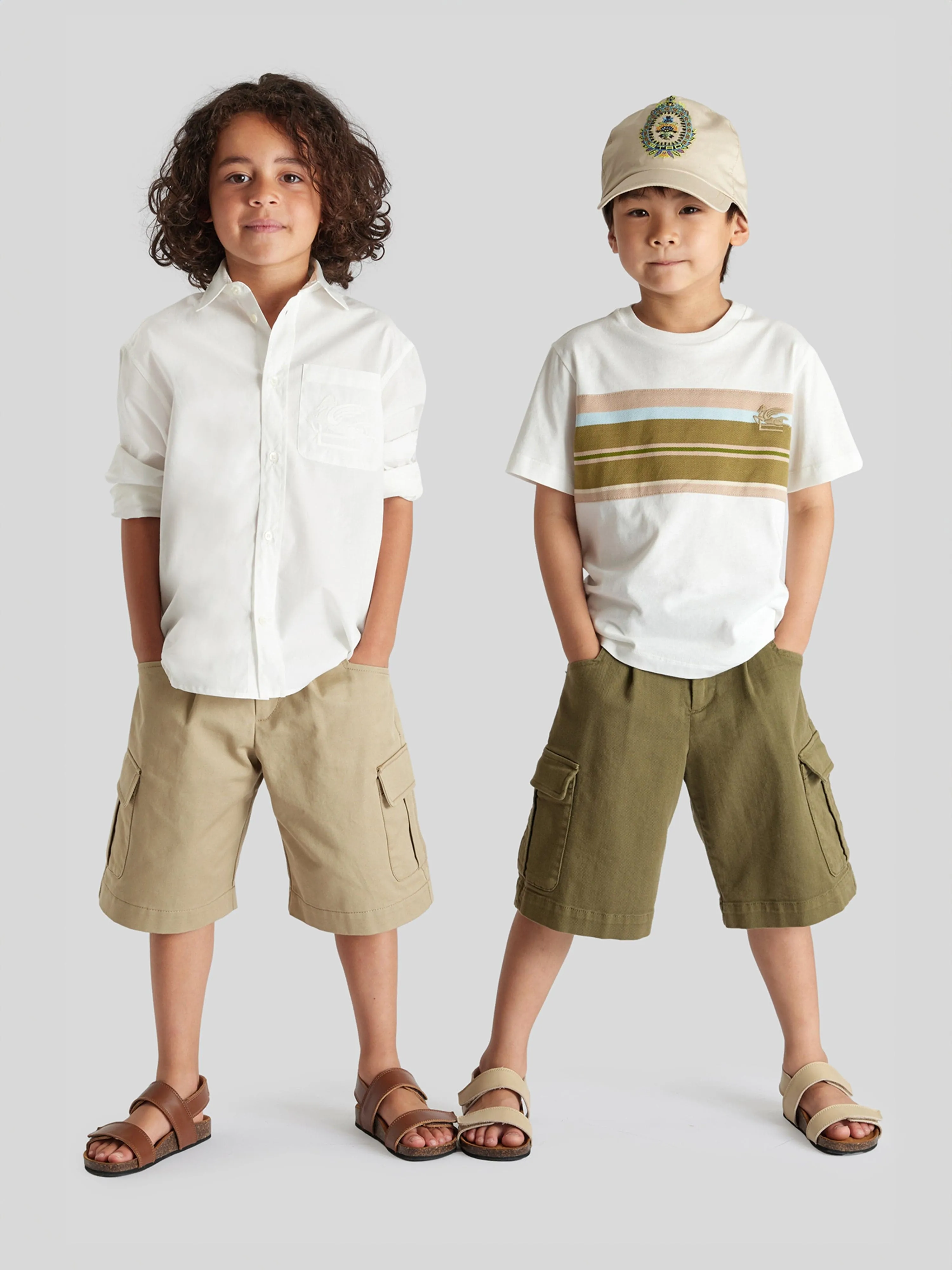 Etro Boys Cargo Shorts in Grün