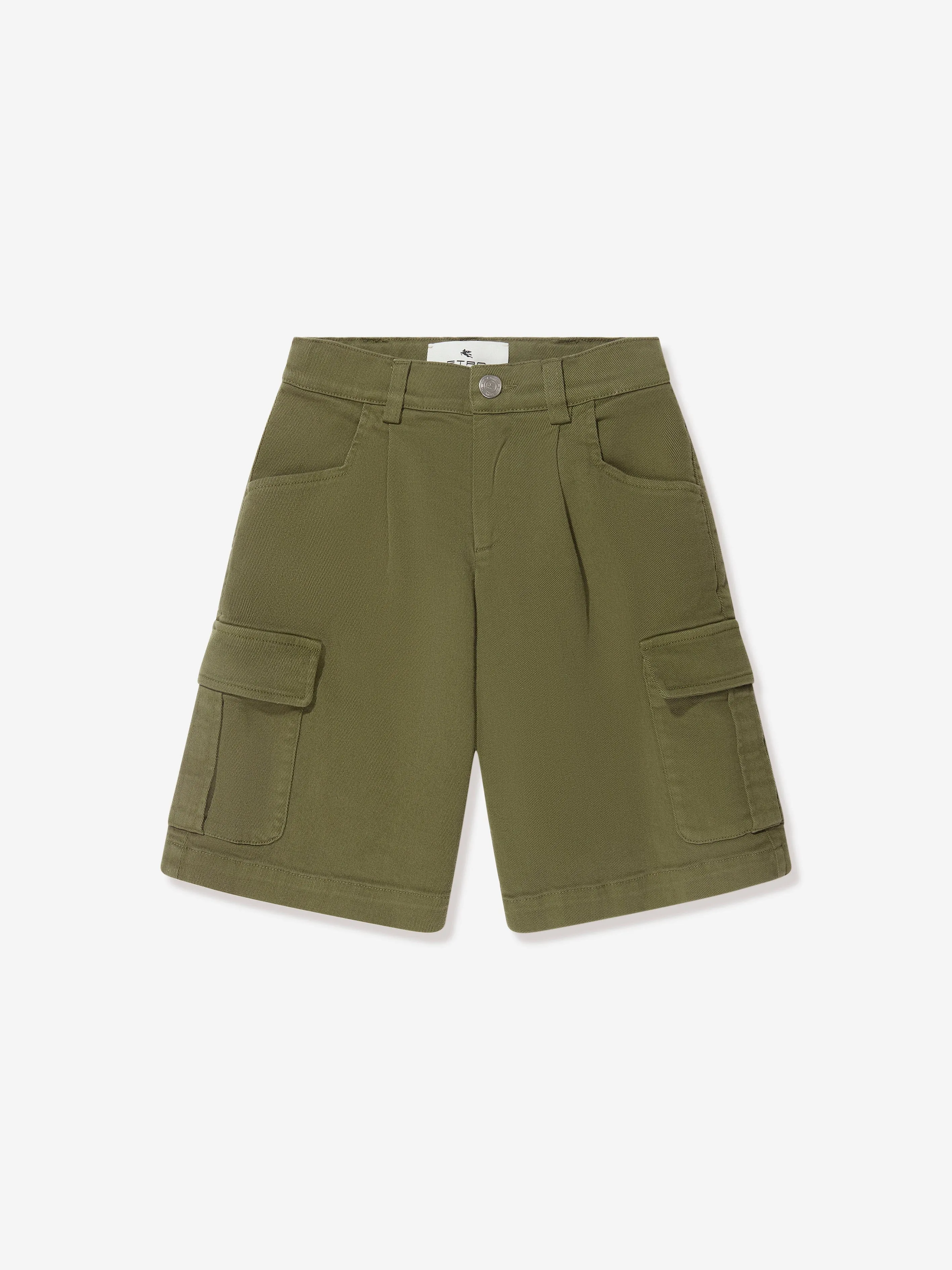 Etro Boys Cargo Shorts in Grün