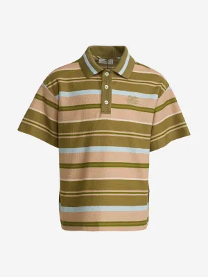 Etro Boys Gestreiftes Polohemd in Grün