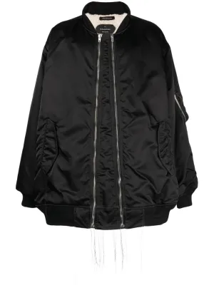 Exposed-Seam Zip-Up Bomber Jacket winter jackets clearance