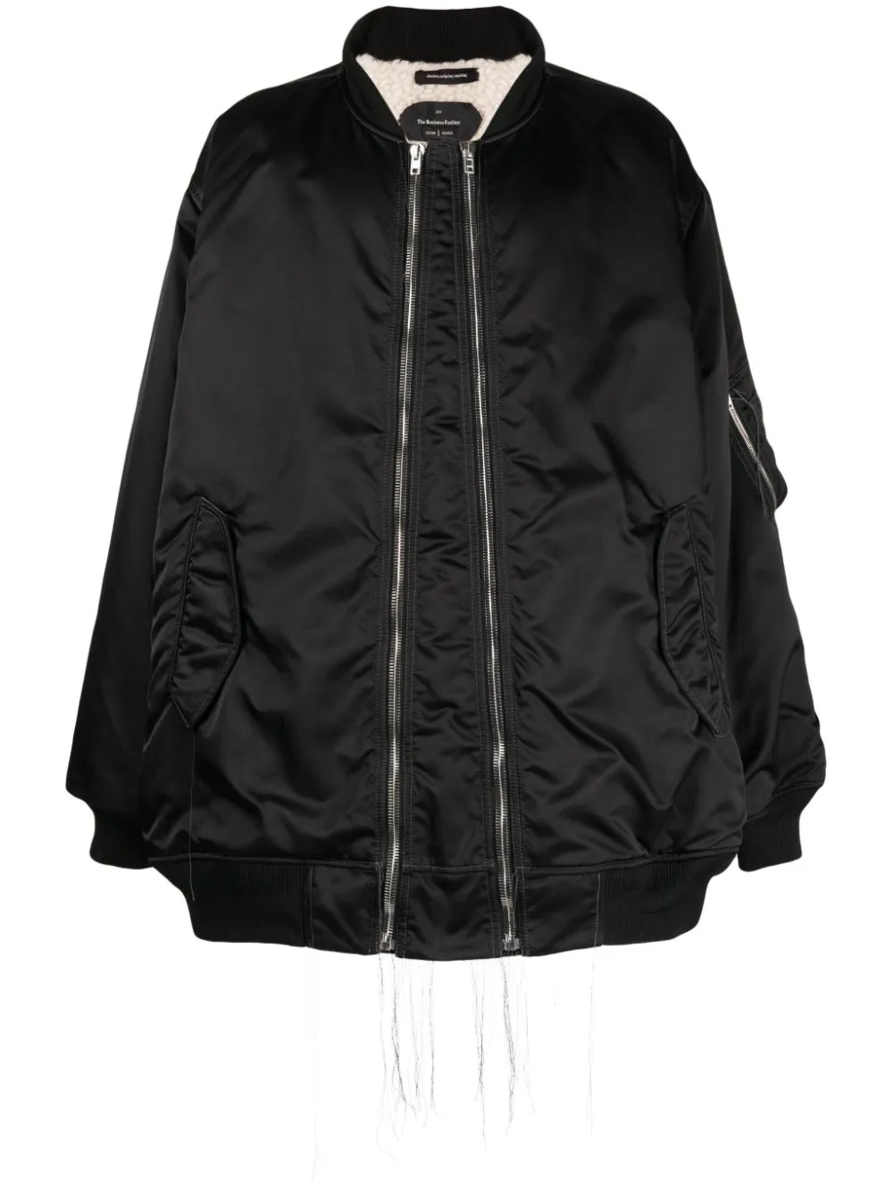 Exposed-Seam Zip-Up Bomber Jacket winter jackets clearance