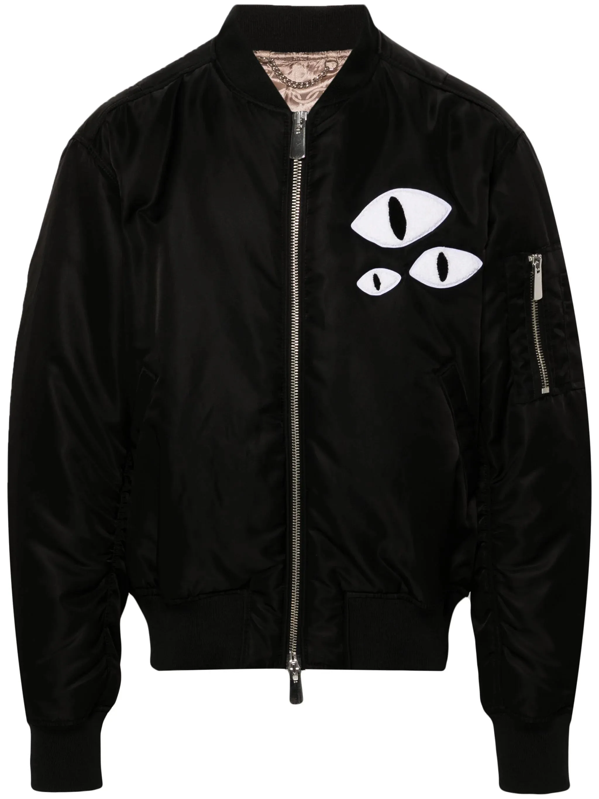 Eye-Patch Padded Bomber Jacket winter jackets clearance