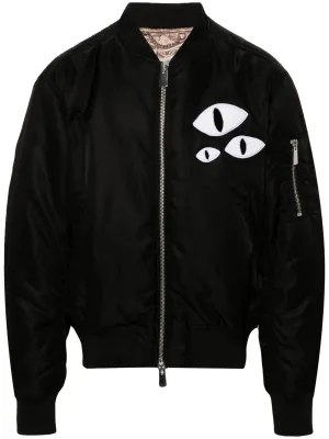 Eye-Patch Padded Bomber Jacket winter jackets clearance