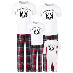 Family Deer Crest Christmas Yuletide Pyjama Tee & Pant Set dad hats promo code