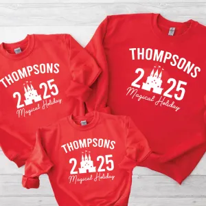 Family Magical Trip Personalised Name & Year Sweatshirts mens dad clothes online