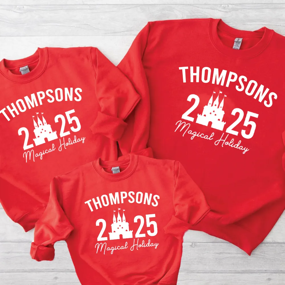 Family Magical Trip Personalised Name & Year Sweatshirts