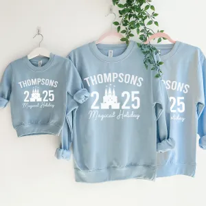 Family Magical Trip Summer Personalised Name & Year Sweatshirts breastfeeding tops cheap