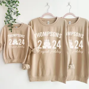 Family Magical Trip Summer Personalised Name & Year Sweatshirts breastfeeding tops cheap