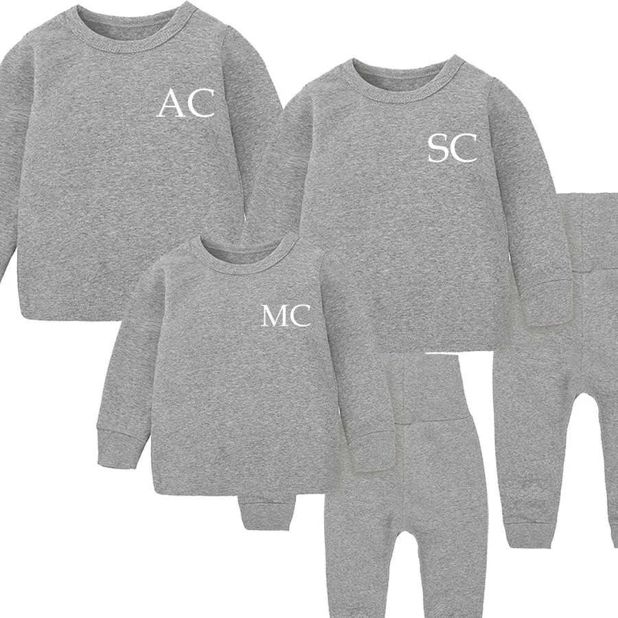 Family Matching Initial London Lounge Sets Heather Grey nursing tops best deals