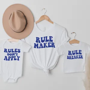 Family Rules Matching White T-shirts & Baby Vest baby bump outfits discount