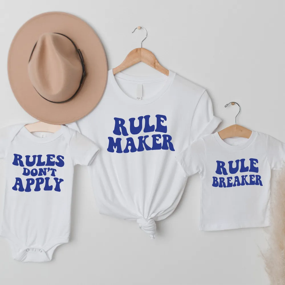 Family Rules Matching White T-shirts & Baby Vest baby bump outfits discount