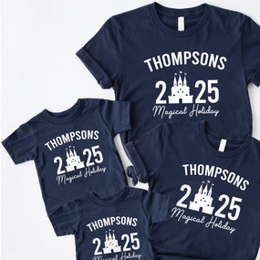 Family Magical Trip Personalised Name & Year T-Shirts discount mum dresses