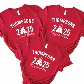 Family Magical Trip Personalised Name & Year T-Shirts discount mum dresses