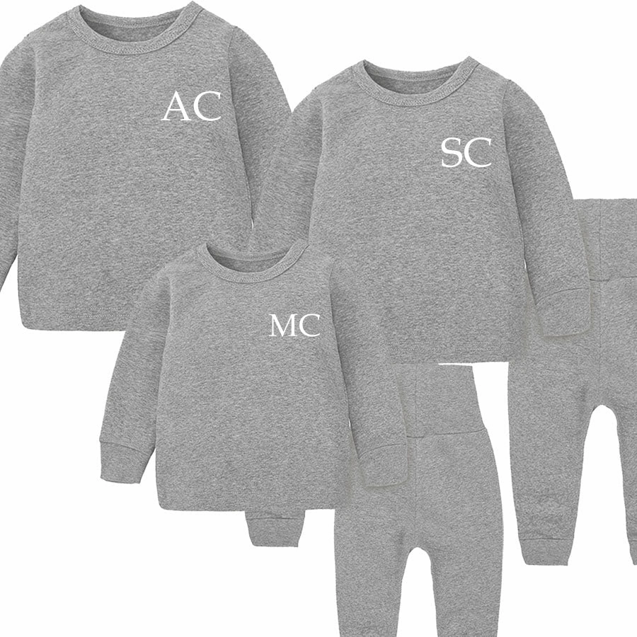 Family Matching Initial London Lounge Sets Heather Grey discount mum dresses