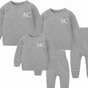 Family Matching Initial London Lounge Sets Heather Grey discount mum dresses