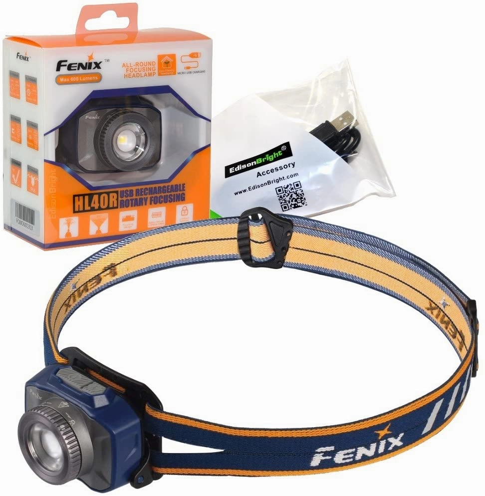 Largest Selection Of Fenix HL40R USB rechargeable 600 lumen zoom-able adjustable beam distance CREE LED headlamp with EdisonBright USB charging cable , we have great variety of designs and colors.