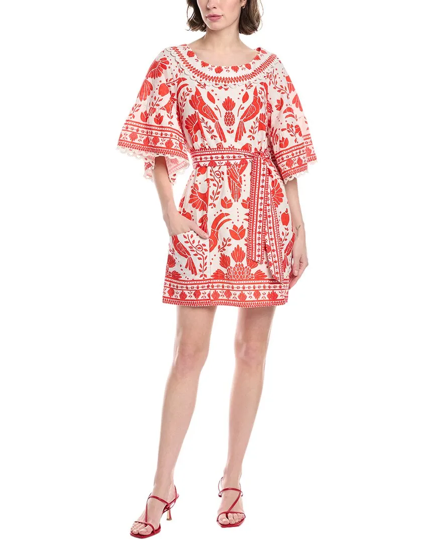 FARM Rio Jungle Flow Linen-Blend Mini Dress