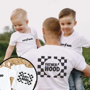 Fatherhood & Boyhood Matching Front & Back T-shirt fathers day sale outfits