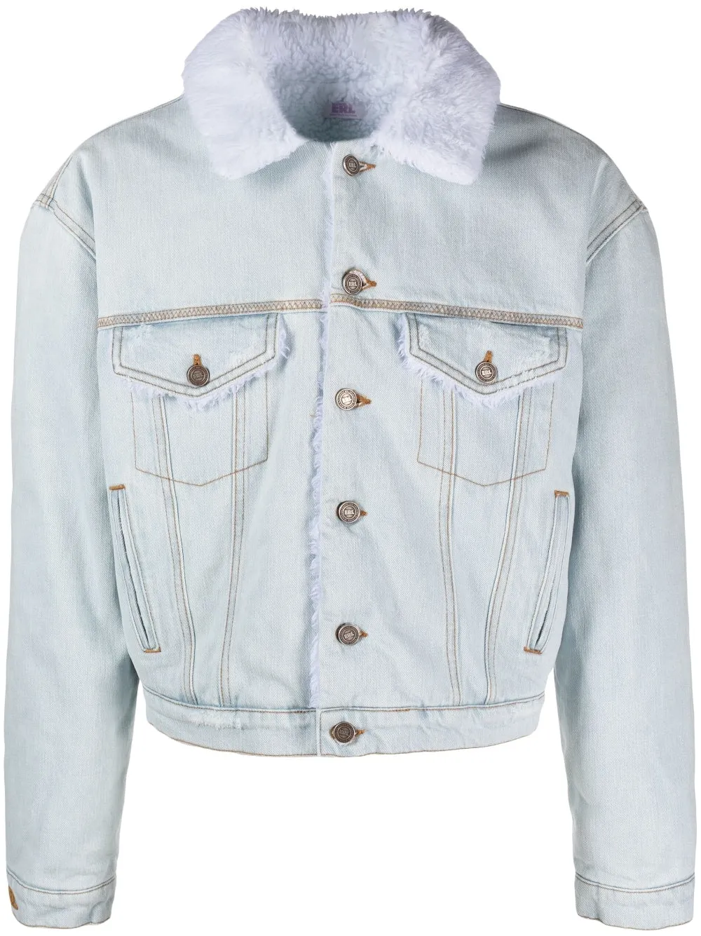 Faux-Fur Collar Denim Jacket winter jackets clearance