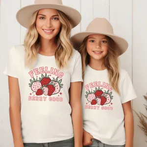 Feeling Berry Good Mum Matching T-Shirts- White mum blouses clearance