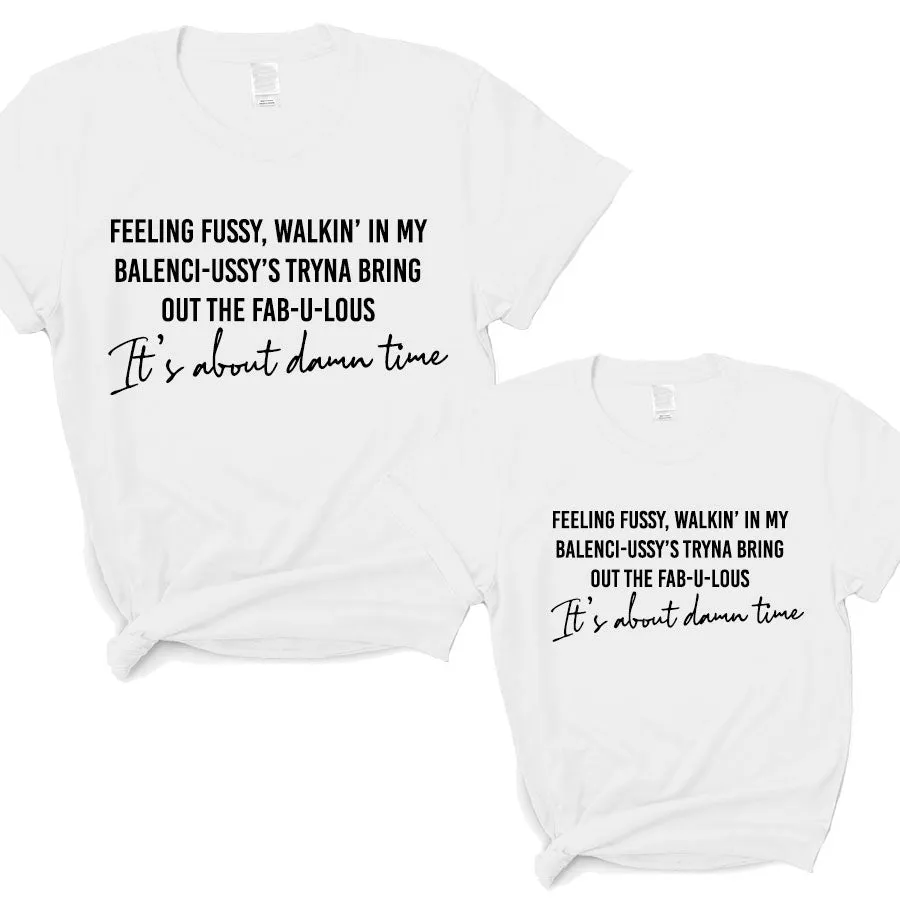 Feeling Fussy/About Damn Time Matching White T-Shirts pregnancy clothes clearance
