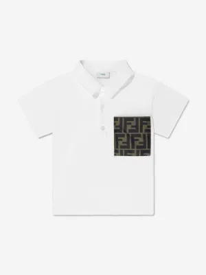 Fendi Baby Boys FF Logo Polo-Shirt in Weiß