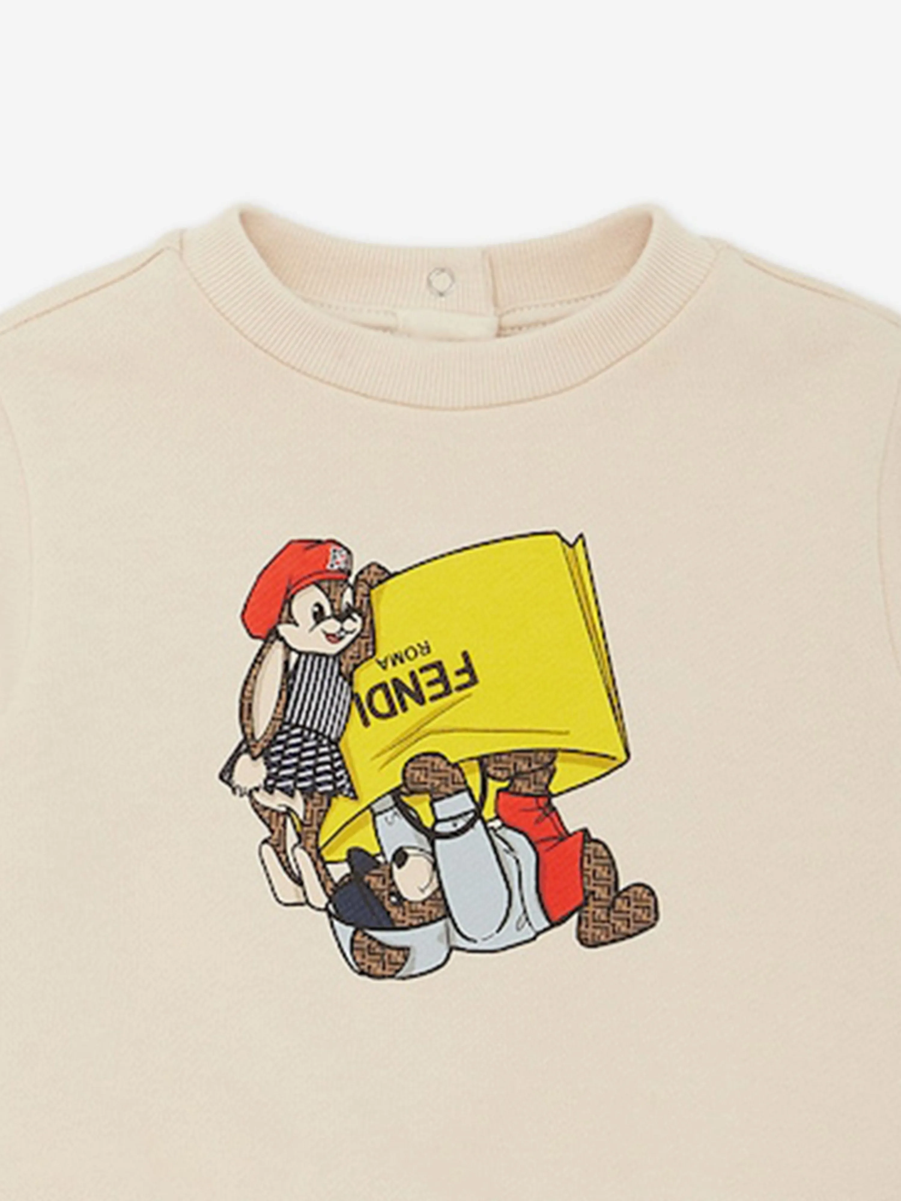 Fendi Baby Grafik-Sweatshirt in Beige