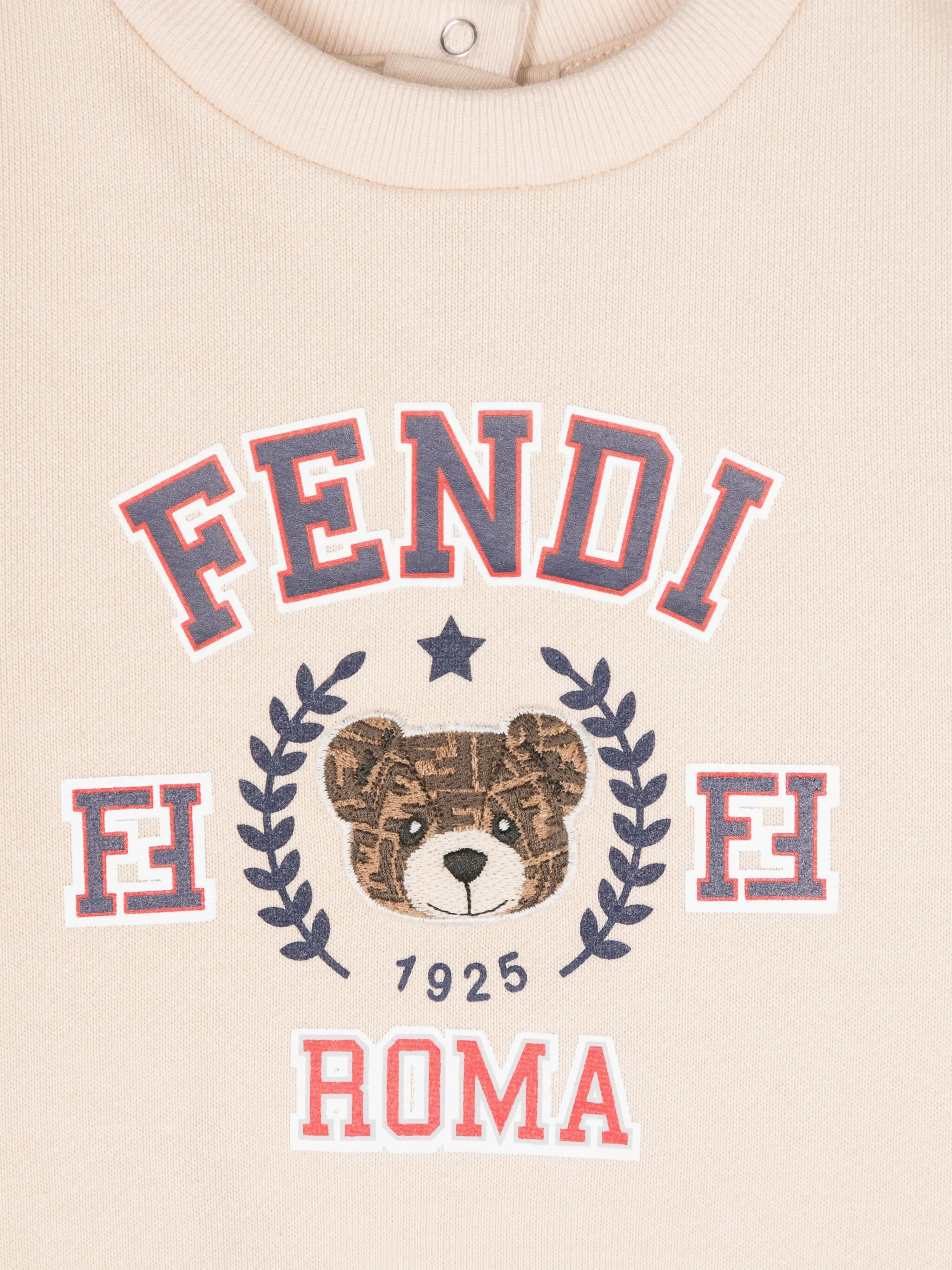 Fendi Baby Logo Sweatshirt in Beige