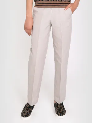 Fendi Boys Baumwoll- und Leinenhose in Beige