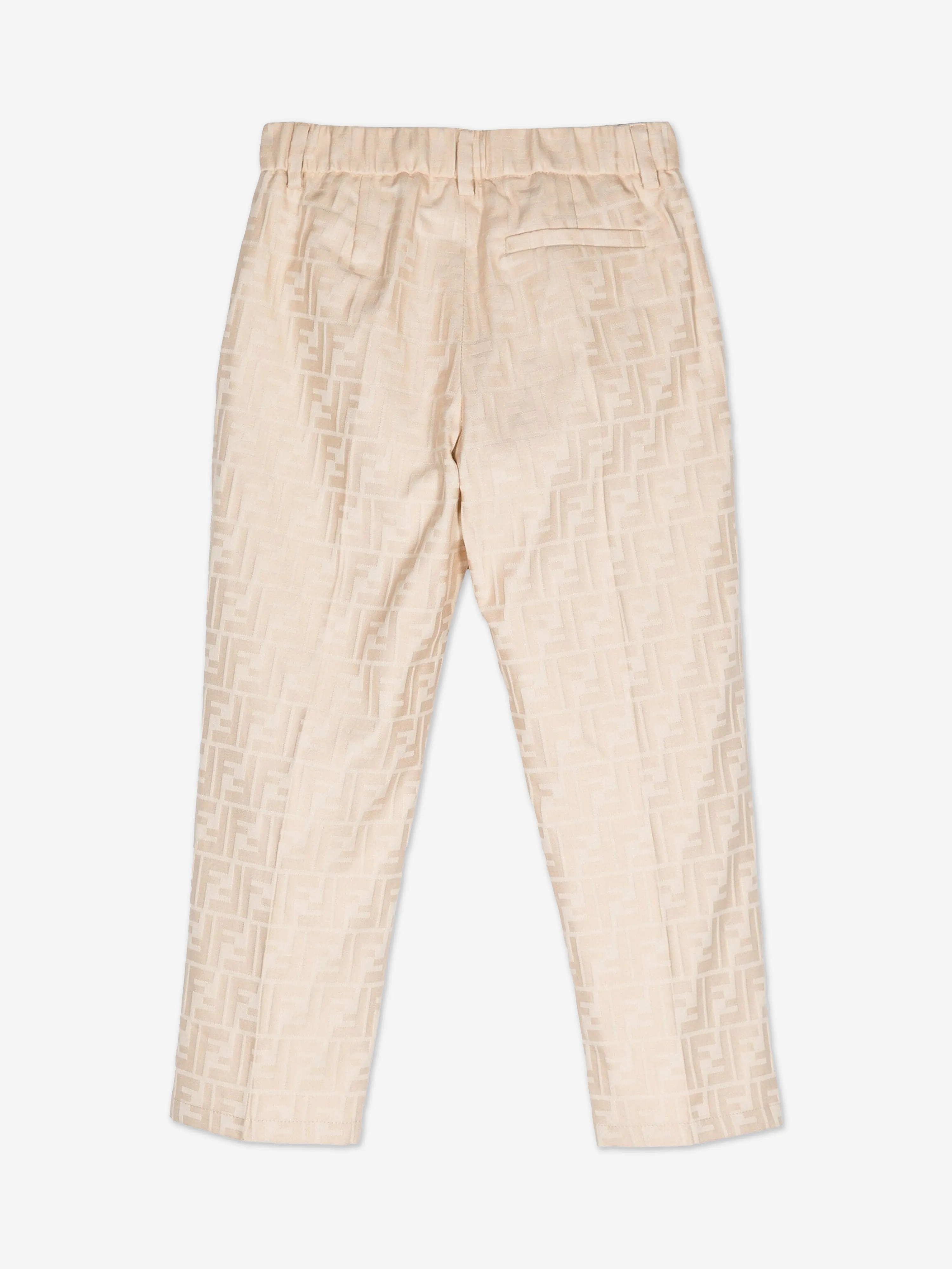 Fendi Boys FF Jacquard Hose in Beige