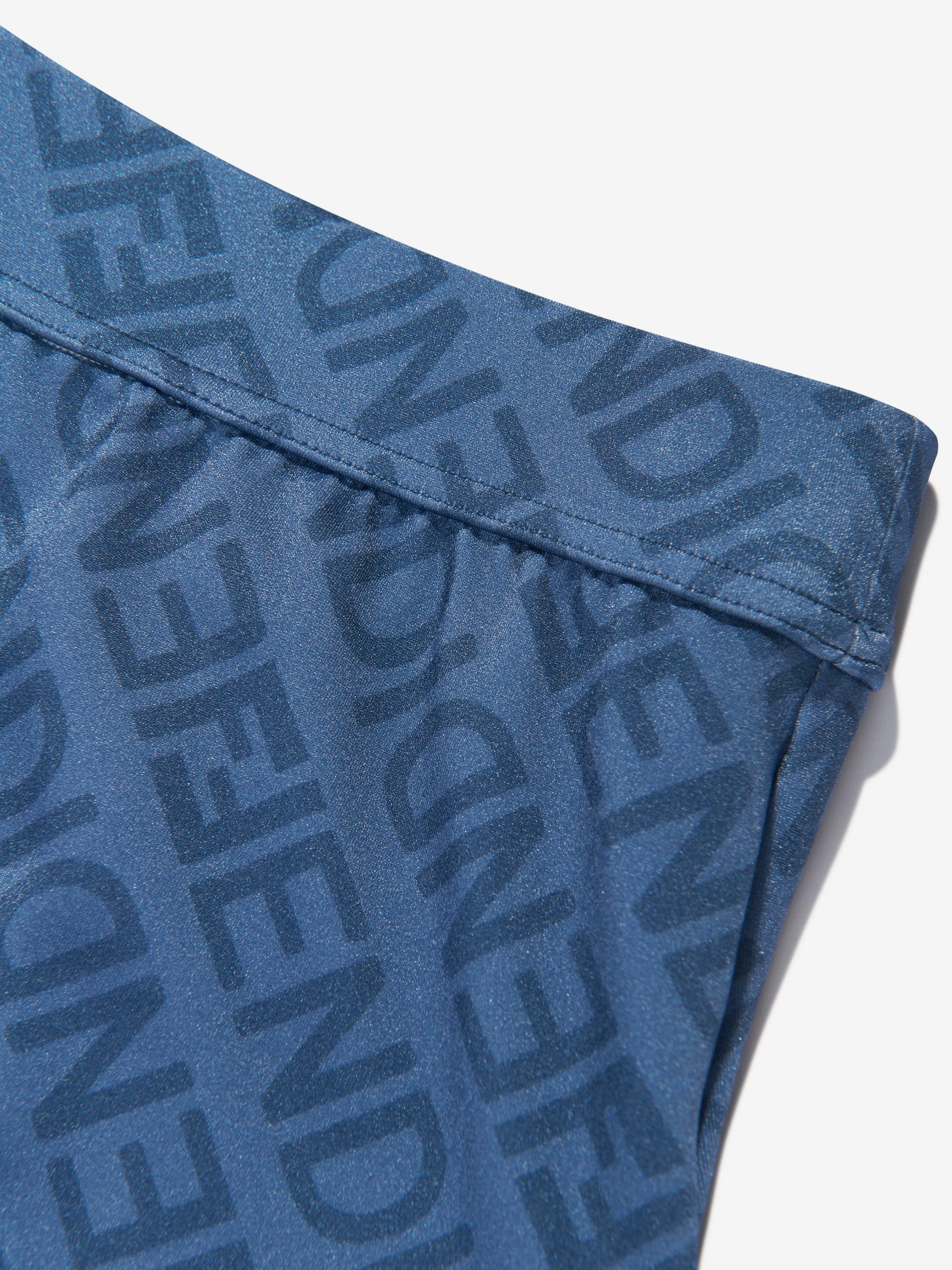 Fendi Boys FF Logo Badeshorts in Blau