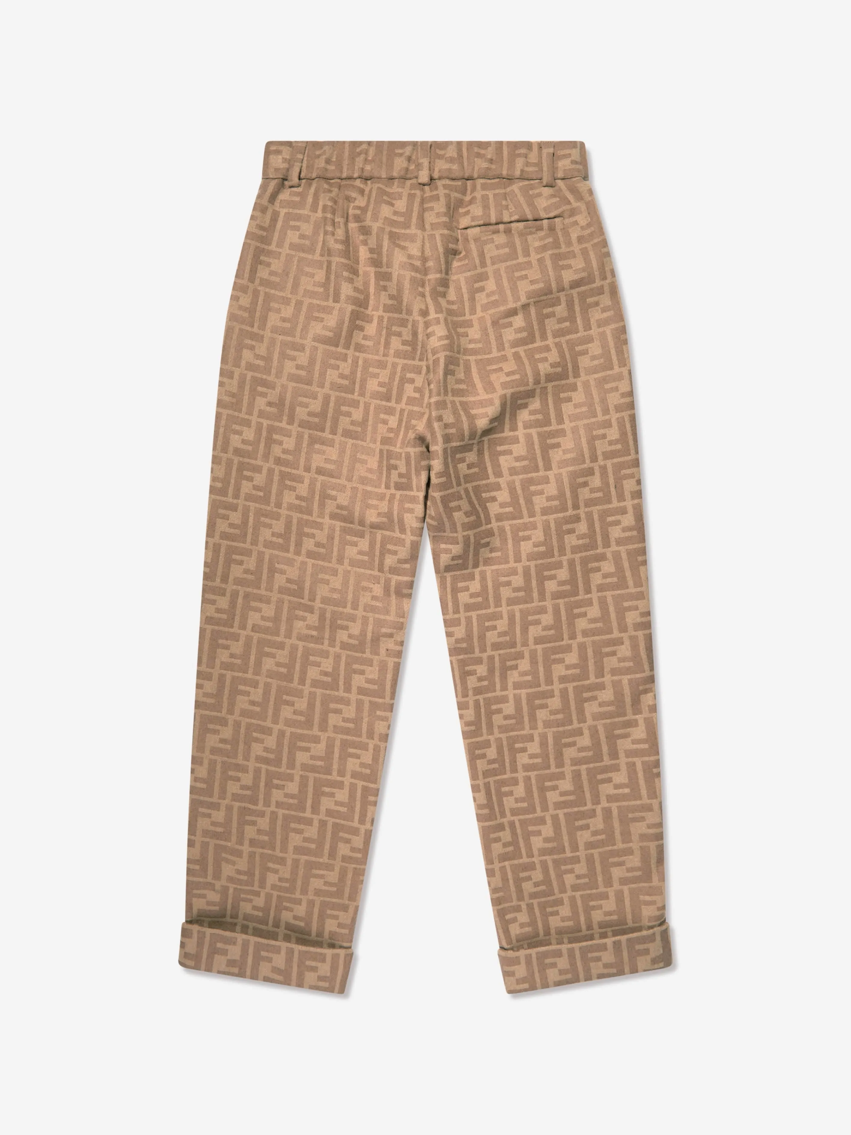Fendi Boys FF Logo Hose in Beige