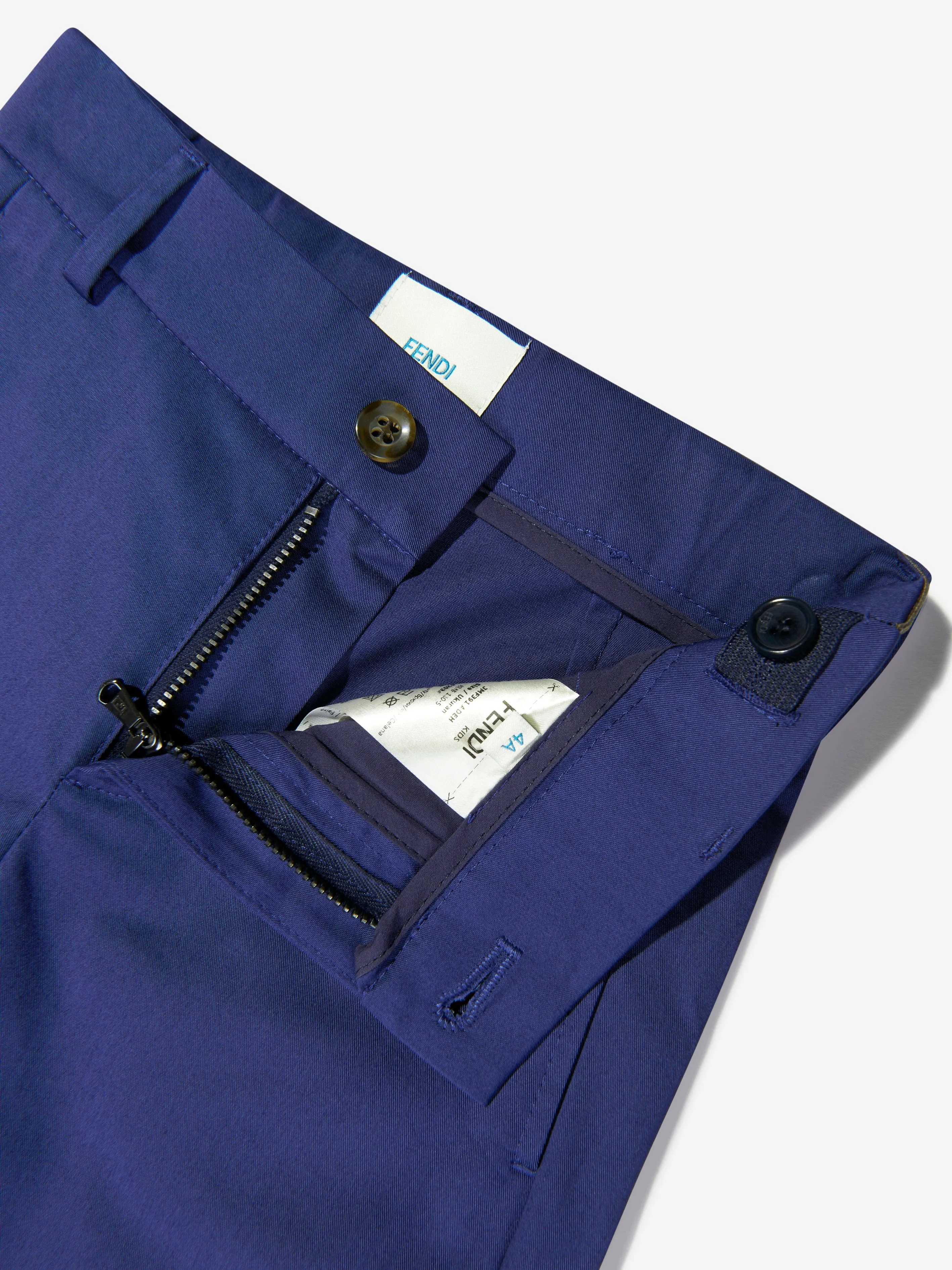 Fendi Boys Gabardine Stretch Hose in Marineblau