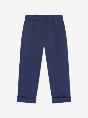 Fendi Boys Gabardine Stretch Hose in Marineblau