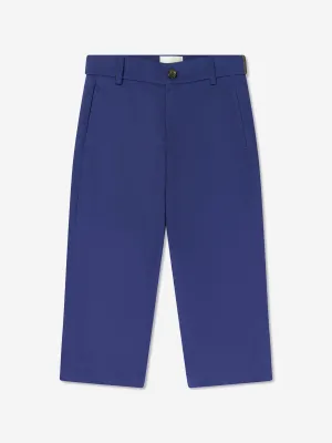 Fendi Boys Gabardine Stretch Hose in Marineblau