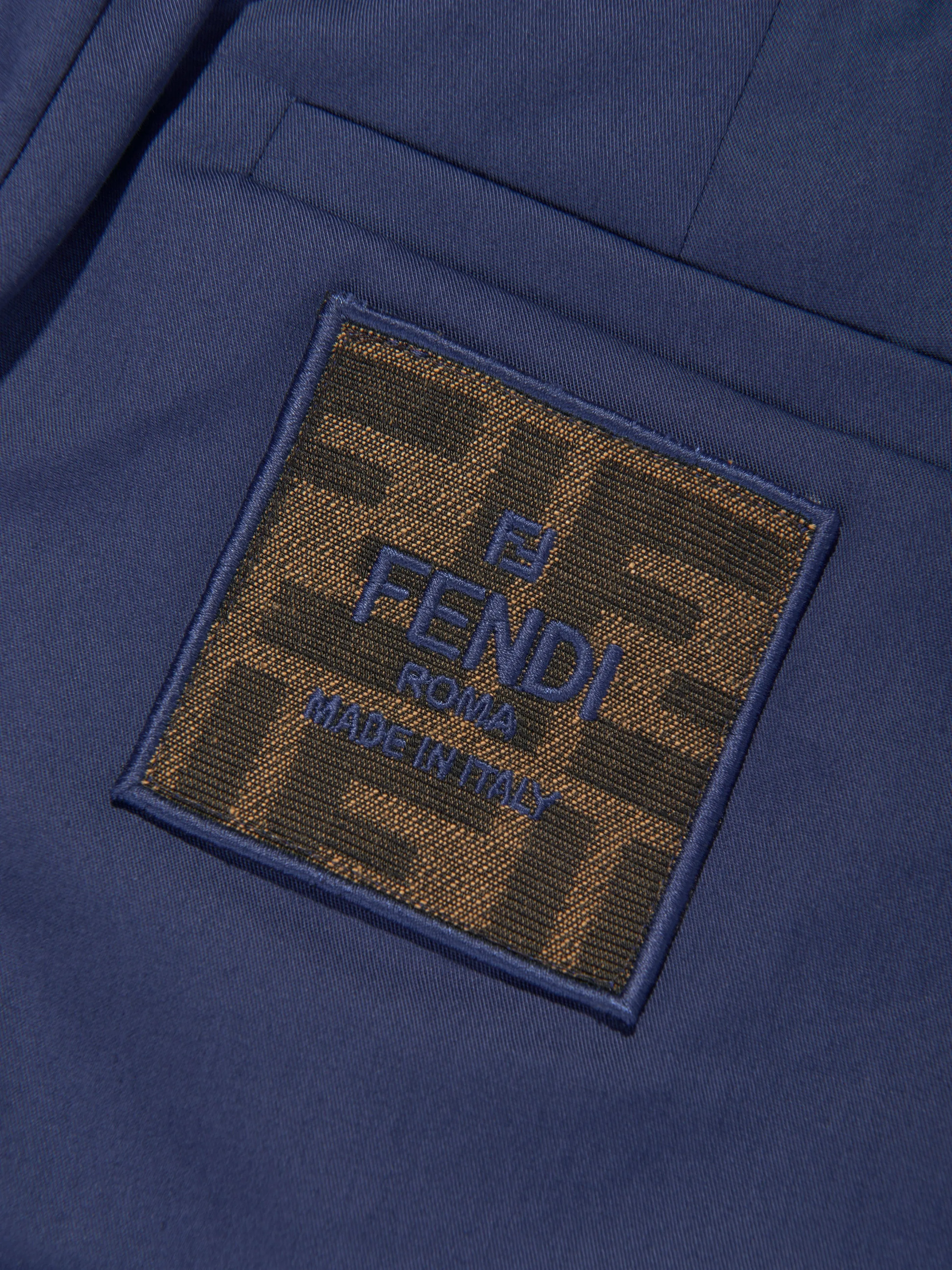 Fendi Boys Gabardine Stretch Hose in Marineblau