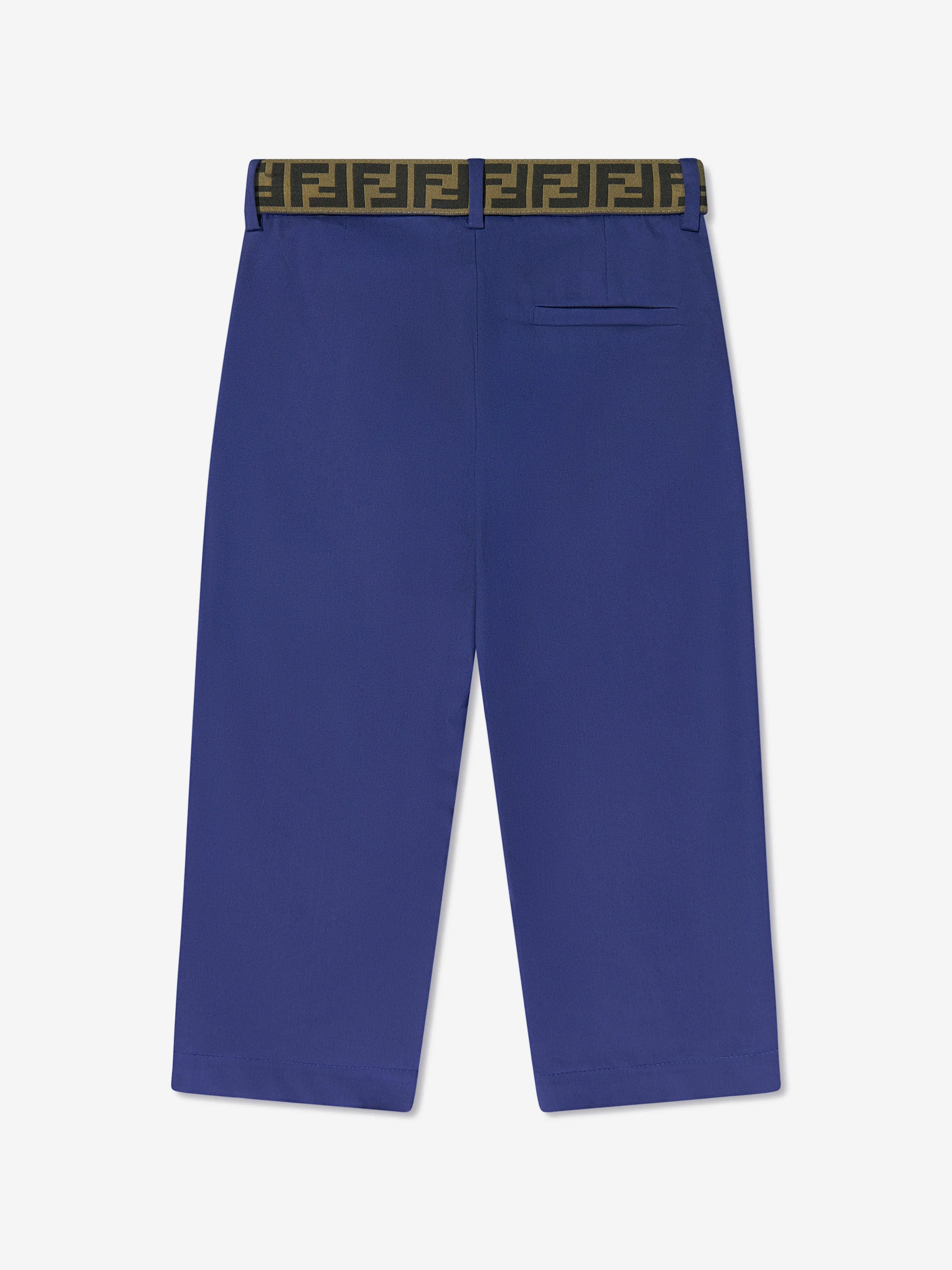 Fendi Boys Gabardine Stretch Hose in Marineblau
