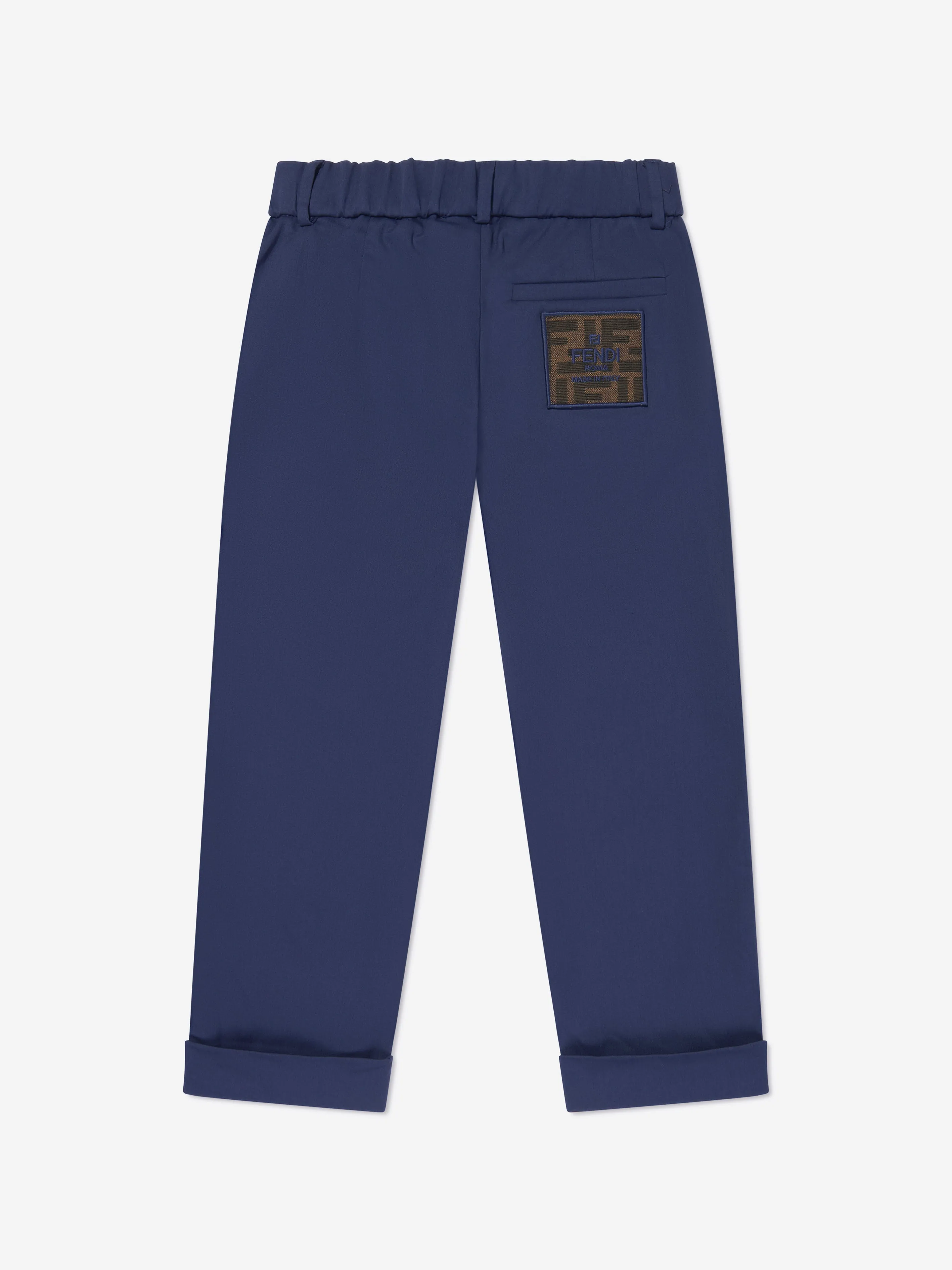Fendi Boys Gabardine Stretch Hose in Marineblau