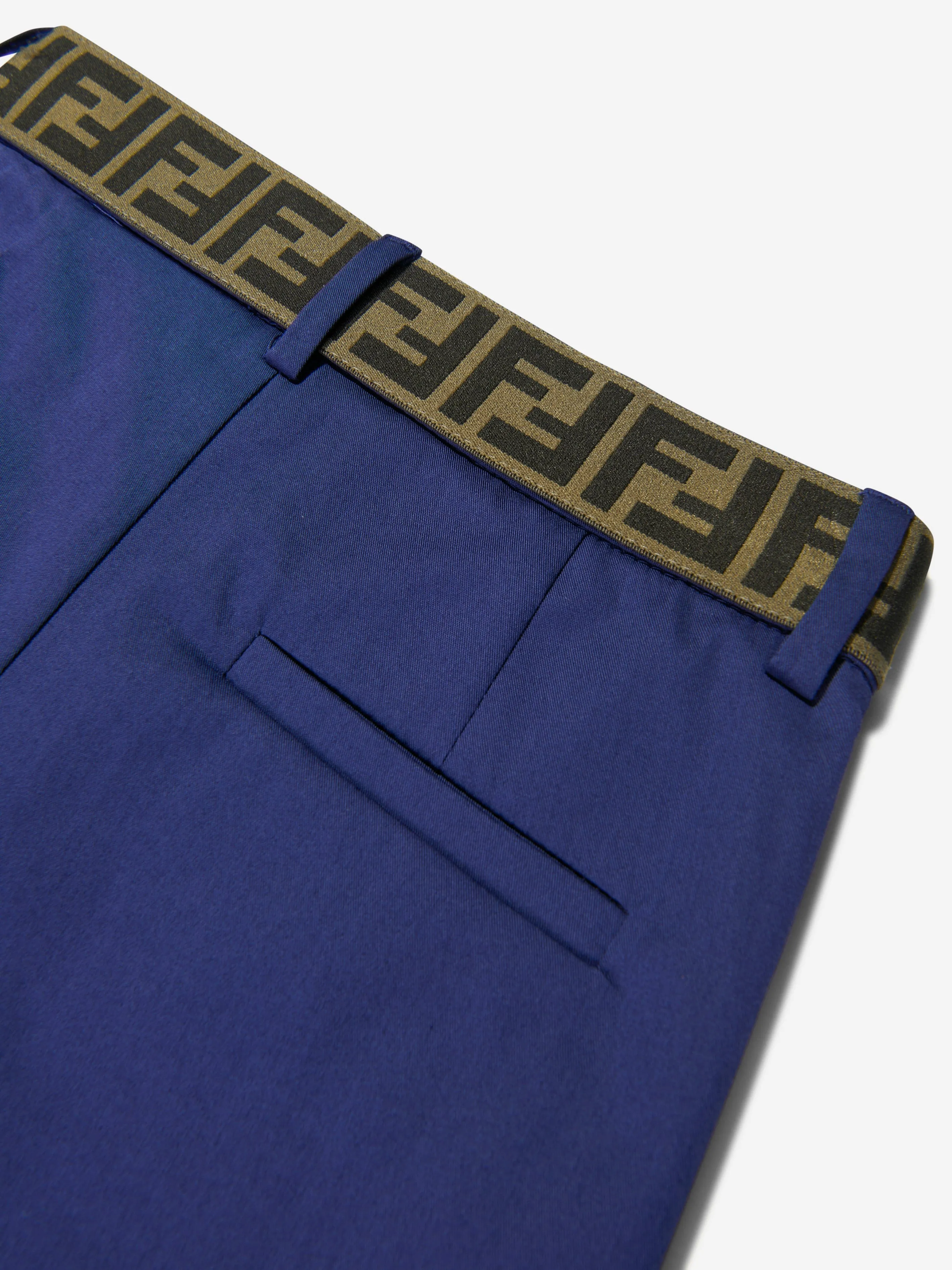 Fendi Boys Gabardine Stretch Hose in Marineblau