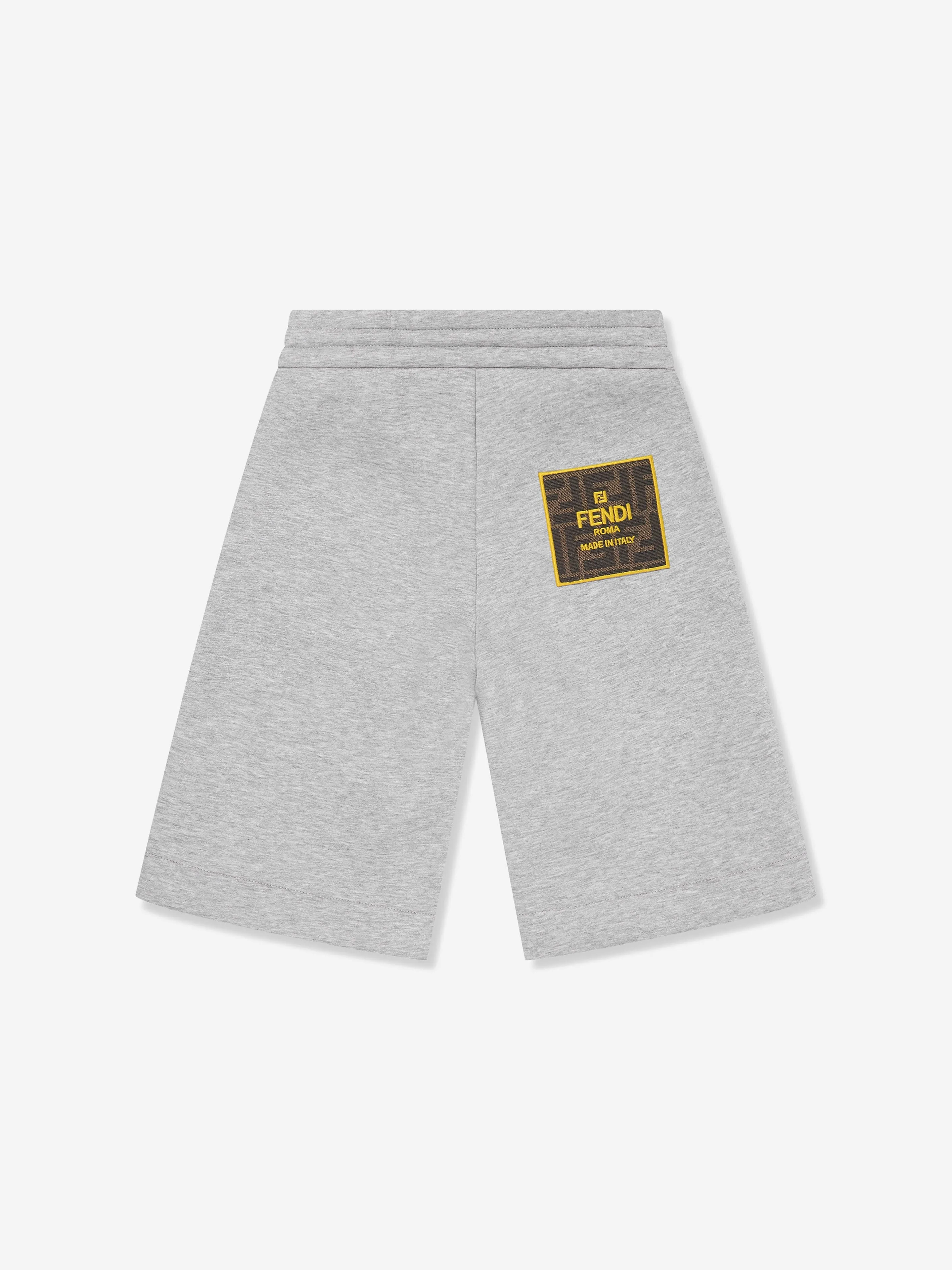 Fendi Boys Logo Bermuda-Shorts in Grau